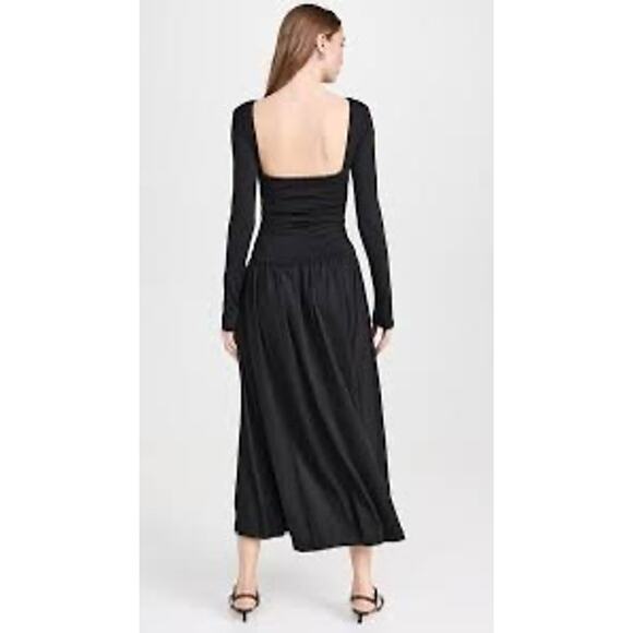 Nia Sera slinky long sleeve ruched midaxi dress in black $148.00 nwt medium - Picture 6 of 11